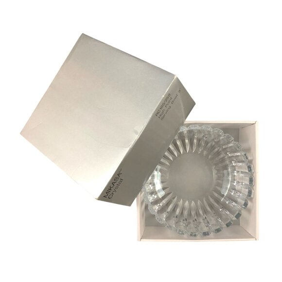 Mikasa Crystal High Point Serving Bowl Multi Sided Panels Giftware Box 1980s - Picture 1 of 10